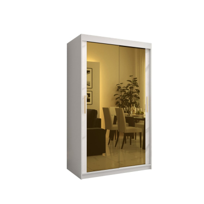Designer gardrób arany tükörrel 3. FOGANTYÚ - szélesség 120 cm, fehér