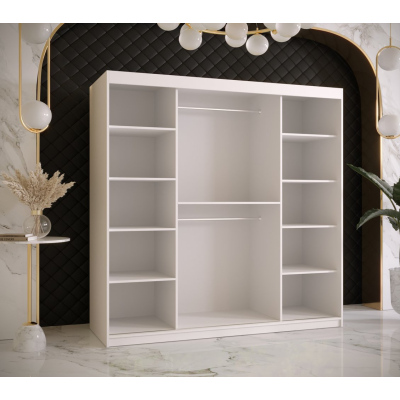 Designer gardrób arany tükörrel 3. FOGANTYÚ - szélesség 180 cm, fehér