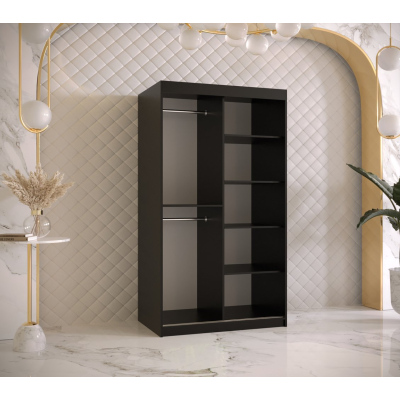 Designer gardrób arany tükörrel 4. FOGANTYÚ - szélesség 100 cm, fekete / fehér