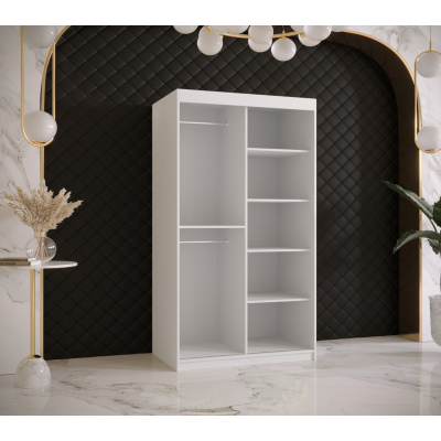 Designer gardrób arany tükörrel 4. FOGANTYÚ - szélesség 100 cm, fehér / fekete