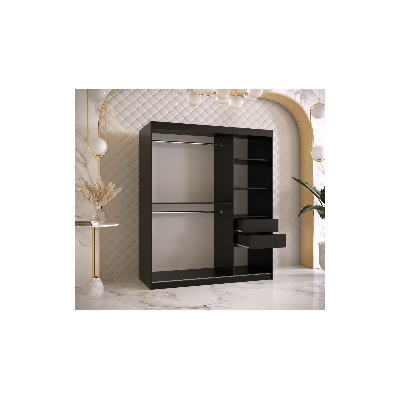 Designer gardrób arany tükörrel 4. FOGANTYÚ - szélesség 150 cm, fehér
