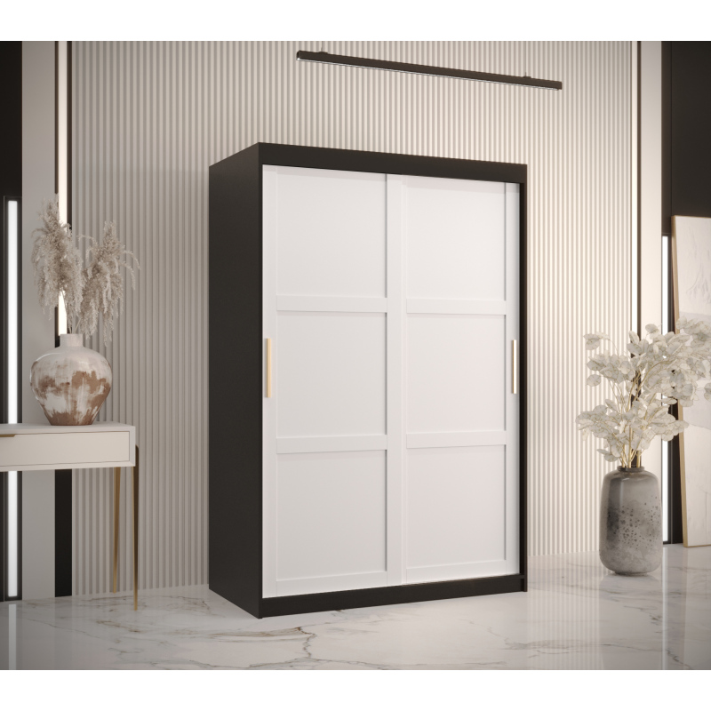 RAISA 1 ruhásszekrény - szélesség 120 cm, fekete / fehér
