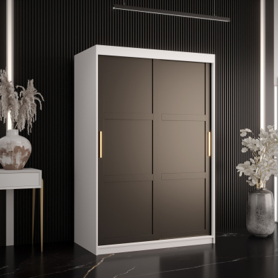 RAISA 1 ruhásszekrény - szélesség 120 cm, fehér / fekete