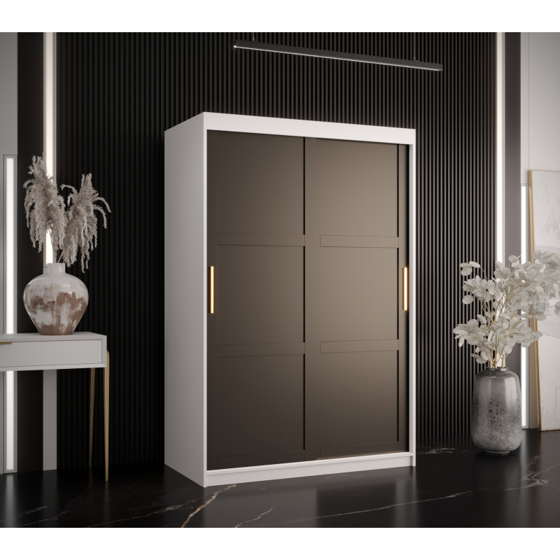 RAISA 1 ruhásszekrény - szélesség 120 cm, fehér / fekete