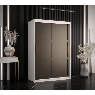 RAISA 1 ruhásszekrény - szélesség 120 cm, fehér / fekete