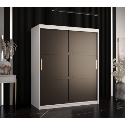 RAISA 1 ruhásszekrény - szélesség 150 cm, fehér / fekete