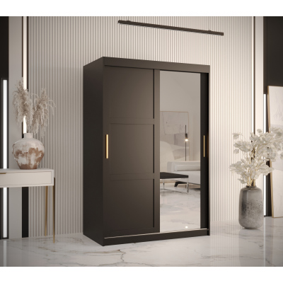 RAISA 2 ruhásszekrény - szélesség 120 cm, fekete
