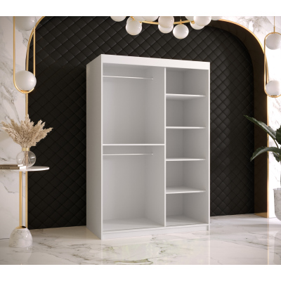 RAISA 2 ruhásszekrény - szélesség 120 cm, fehér / fekete