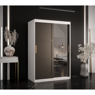 RAISA 2 ruhásszekrény - szélesség 120 cm, fehér / fekete
