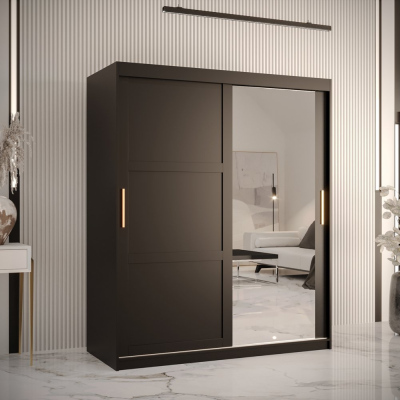 RAISA 2 ruhásszekrény - szélesség 150 cm, fekete