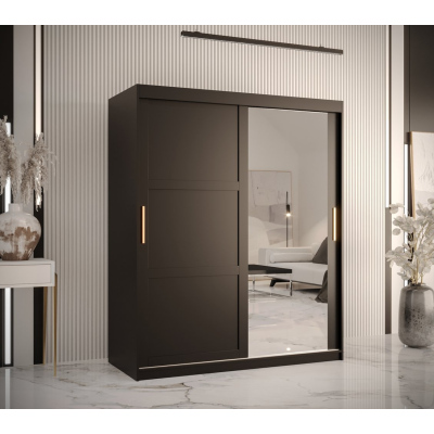 RAISA 2 ruhásszekrény - szélesség 150 cm, fekete