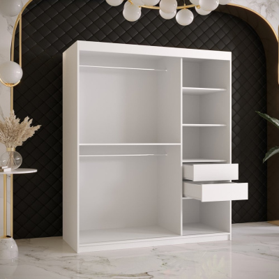 RAISA 2 ruhásszekrény - szélesség 150 cm, fehér