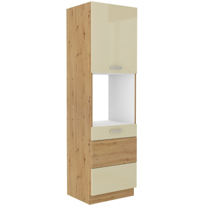 ADARA beépített sütőhöz való konyhaszekrény - szélesség 60 cm, krém / artisan tölgy