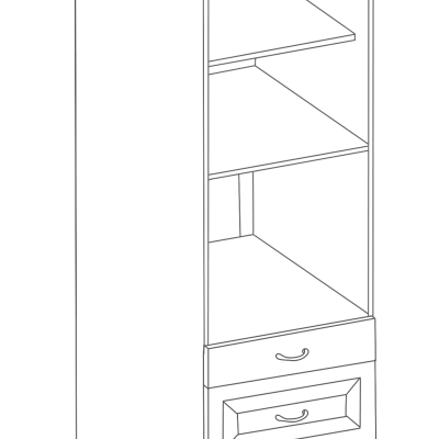 Beépített sütőhöz való konyhaszekrény fiókokkal ADARA - szélesség 60 cm, fehér / artisan tölgy