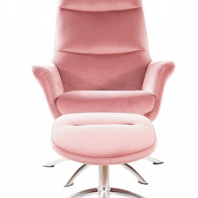 GERGELY fotel lábtartóval - rózsaszín