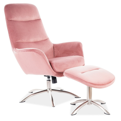 GERGELY fotel lábtartóval - rózsaszín