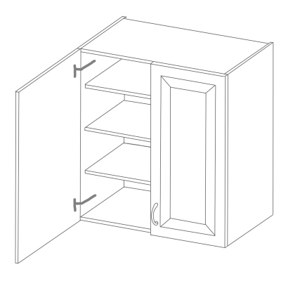 Magas faliszekrény ADARA - szélesség 80 cm, fehér / artisan tölgy