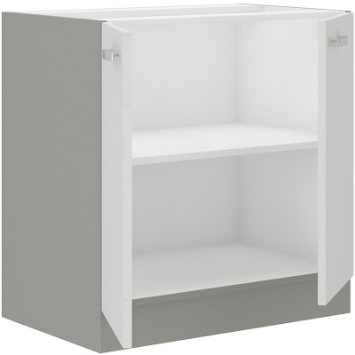 ULLERIKE alsószekrény két ajtóval - szélesség 80 cm, fehér / szürke