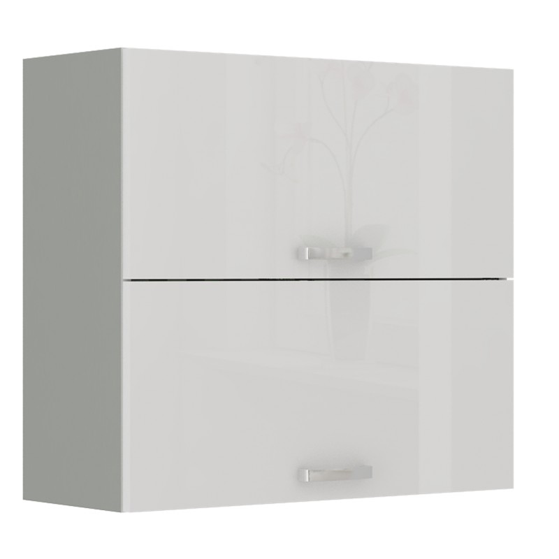ULLERIKE felső felnyitható szekrény - szélesség 80 cm, fehér / szürke