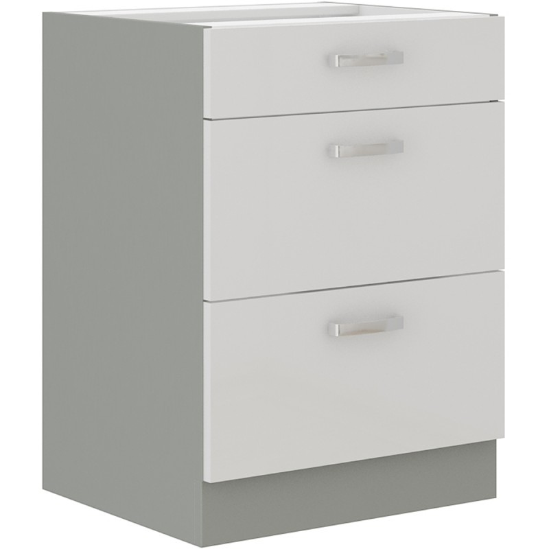 ULLERIKE fiókos szekrény - szélesség 60 cm, fehér / szürke