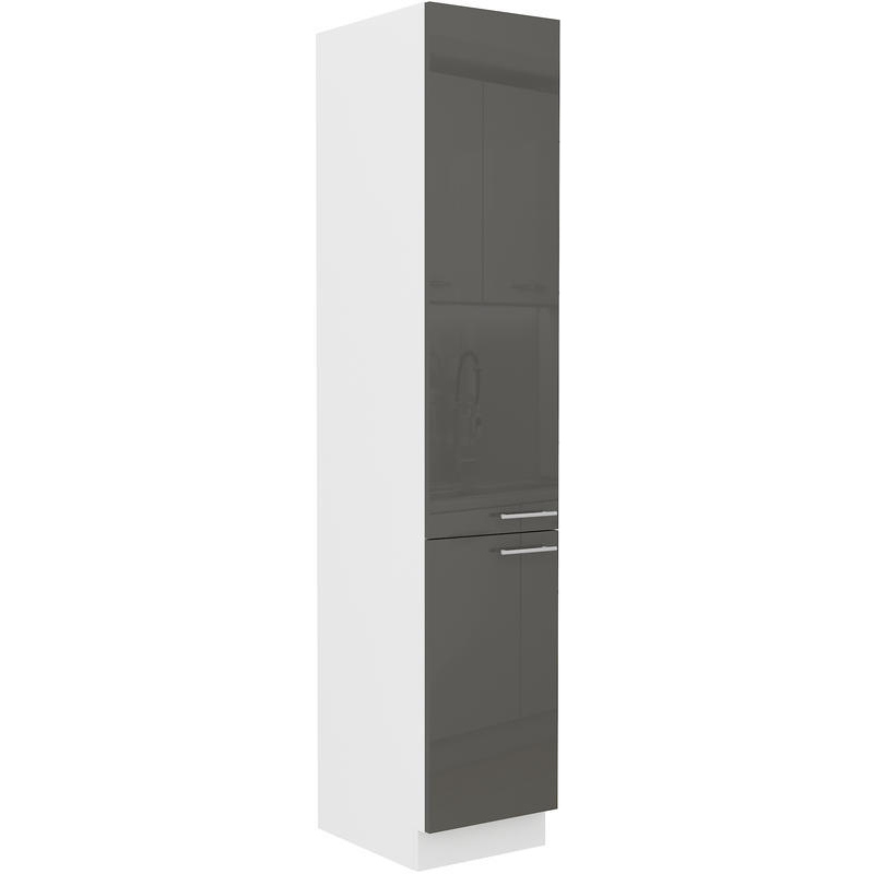 LAJLA élelmiszerszekrény - szélesség 40 cm, szürke / fehér