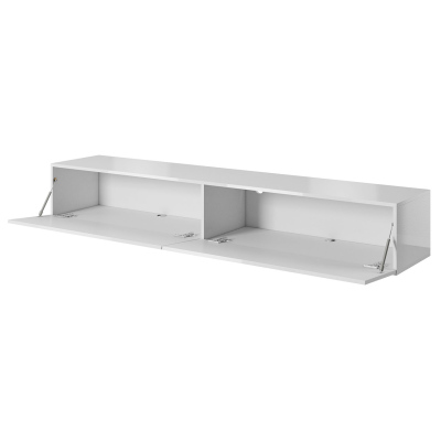 TV állvány TOKA - 200 cm, fényes fehér / arany