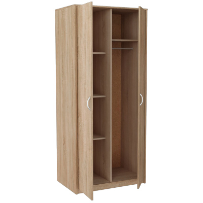 VILIA kétajtós gardróbszekrény - 85 cm széles, sonoma tölgy