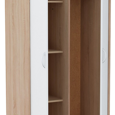 Kétajtós VILIA ruhásszekrény - szélesség 85 cm, sonoma tölgy / fehér