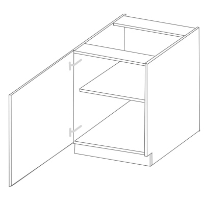 ULLERIKE alsószekrény egy ajtóval - szélesség 60 cm, szürke