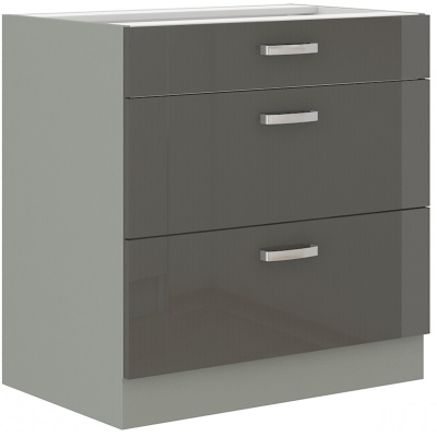 ULLERIKE alsó fiókos szekrény - szélesség 80 cm, szürke