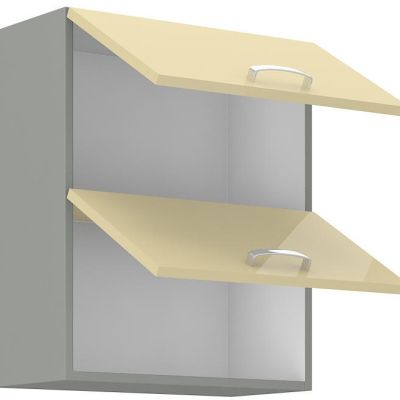 ULLERIKE felső felnyitható szekrény - szélesség 60 cm, krém / szürke