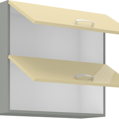 ULLERIKE felső felnyitható szekrény - szélesség 80 cm, krém / szürke