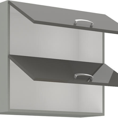 ULLERIKE felső felnyitható szekrény - szélesség 80 cm, szürke