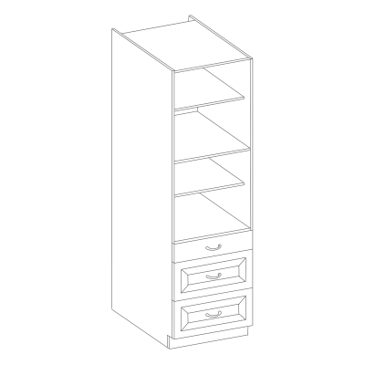 ULLERIKE fiókos élelmiszerszekrény - szélesség 60 cm, szürke