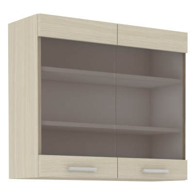 LAILI felső vitrines szekrény - szélesség 80 cm, ferrara tölgyfa