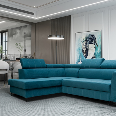 ESRA kinyitható kanapé állítható támlákkal - kék