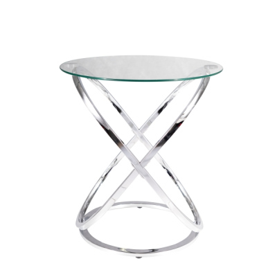 DIDIER kisasztal - üveg / króm
