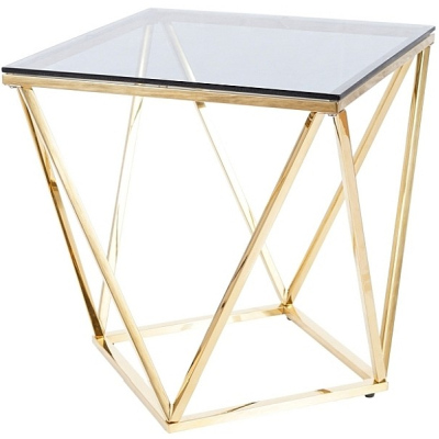 SULO designer dohányzóasztal - üveg / arany