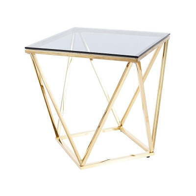 SULO designer dohányzóasztal - üveg / arany