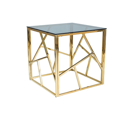 PIM 1 stílusos kisasztal - üveg / arany