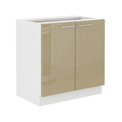 Alsó kétajtós szekrény LAJLA - szélesség 80 cm, cappuccino / fehér