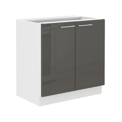 Alsó kétajtós szekrény LAJLA - szélesség 80 cm, szürke / fehér