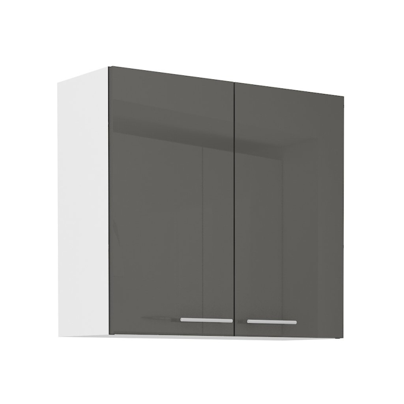 LAJLA felső konyhaszekrény - szélesség 80 cm, szürke / fehér