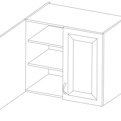 LAJLA felső konyhaszekrény - szélesség 80 cm, szürke / fehér