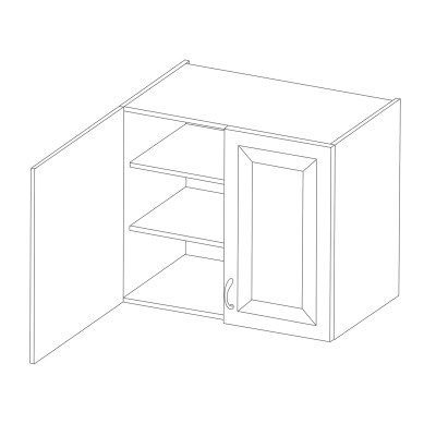 LAJLA felső konyhaszekrény - szélesség 80 cm, szürke / fehér