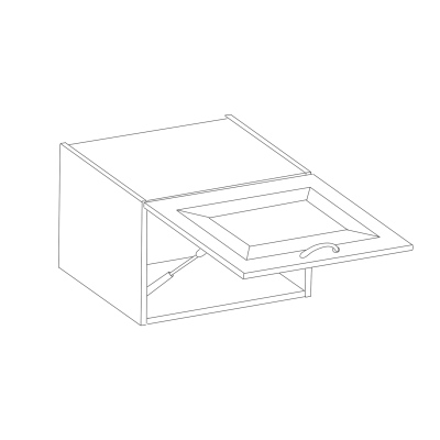 Felső konyhaszekrény üveggel LAJLA - szélesség 60 cm, szürke / fehér
