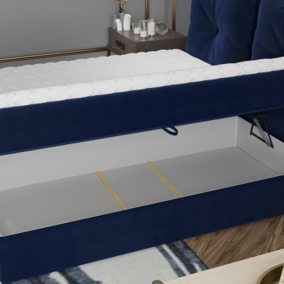 PINELOPI boxspring ágy - 160x200, sötétzöld