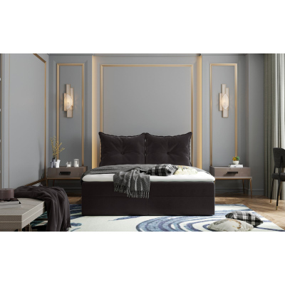 PINELOPI boxspring ágy - 160x200, sötétszürke