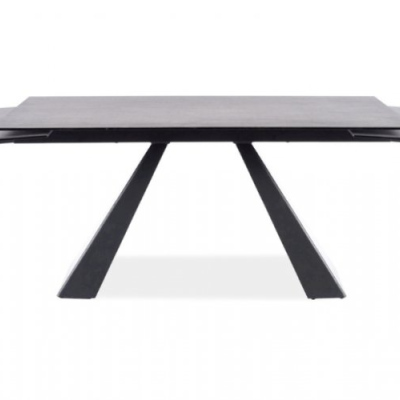 GEDEON 1 kinyitható étkezőasztal - 120x80, sötétszürke / matt fekete