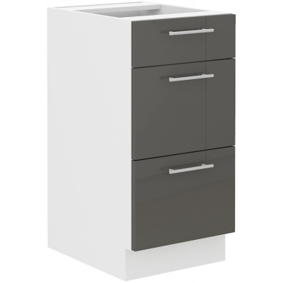 LAJLA fiókos konyhaszekrény - szélesség 40 cm, szürke / fehér